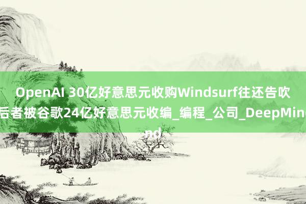 OpenAI 30亿好意思元收购Windsurf往还告吹 后者被谷歌24亿好意思元收编_编程_公司_DeepMind