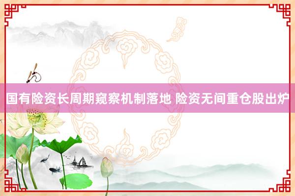 国有险资长周期窥察机制落地 险资无间重仓股出炉