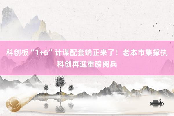 科创板“1+6”计谋配套端正来了！老本市集撑执科创再迎重磅阅兵
