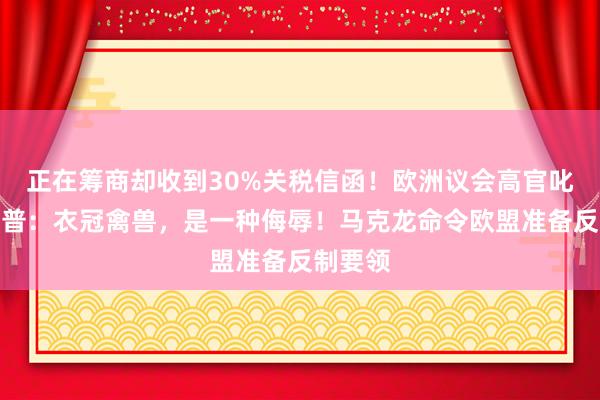 正在筹商却收到30%关税信函！欧洲议会高官叱咤特朗普：衣冠禽兽，是一种侮辱！马克龙命令欧盟准备反制要领
