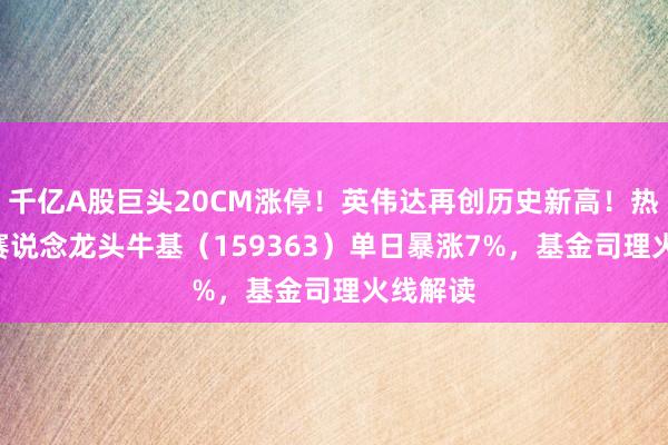 千亿A股巨头20CM涨停！英伟达再创历史新高！热点ETF赛说念龙头牛基（159363）单日暴涨7%，基金司理火线解读