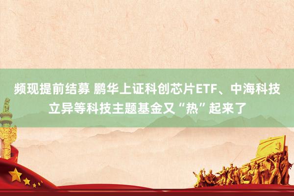 频现提前结募 鹏华上证科创芯片ETF、中海科技立异等科技主题基金又“热”起来了