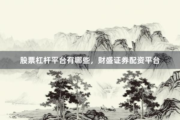股票杠杆平台有哪些，财盛证券配资平台