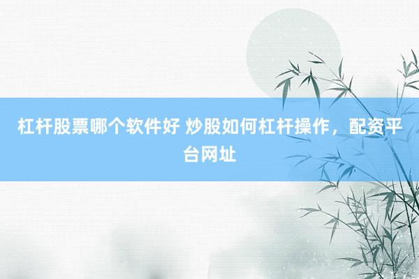 杠杆股票哪个软件好 炒股如何杠杆操作，配资平台网址