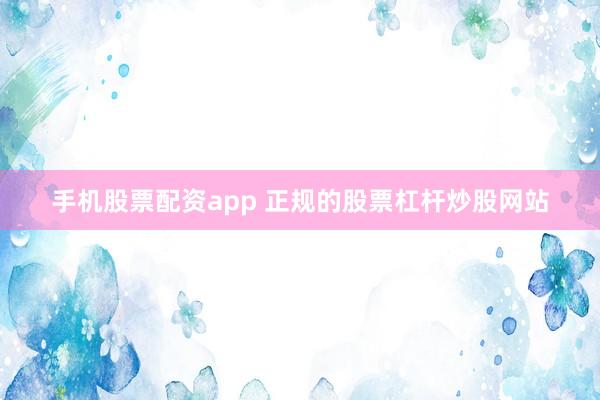 手机股票配资app 正规的股票杠杆炒股网站
