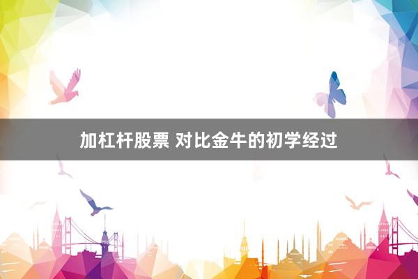 加杠杆股票 对比金牛的初学经过