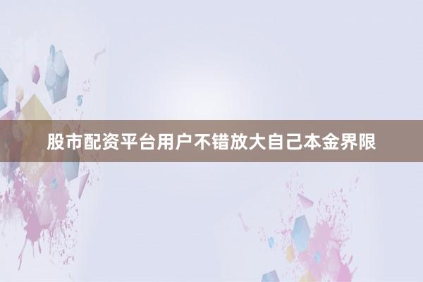 股市配资平台用户不错放大自己本金界限