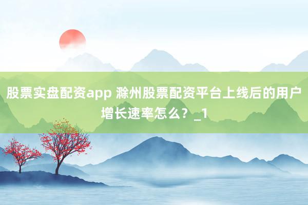 股票实盘配资app 滁州股票配资平台上线后的用户增长速率怎么？_1