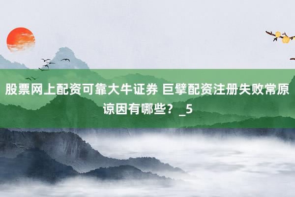 股票网上配资可靠大牛证券 巨擘配资注册失败常原谅因有哪些？_5