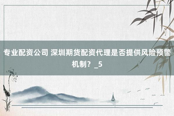 专业配资公司 深圳期货配资代理是否提供风险预警机制？_5