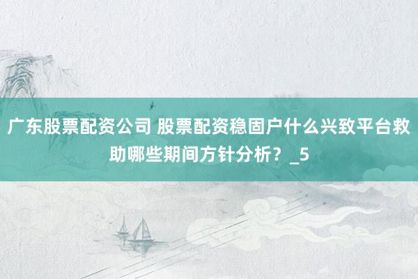 广东股票配资公司 股票配资稳固户什么兴致平台救助哪些期间方针分析？_5